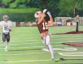 Receiving The Football - original painting by Joyce Frederick