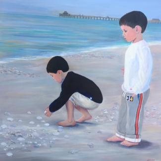 Beach Brothers II - Original art by Joyce Frederick 