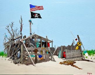 Lighthouse Beach Shed, Chatham painting by Joyce Frederick