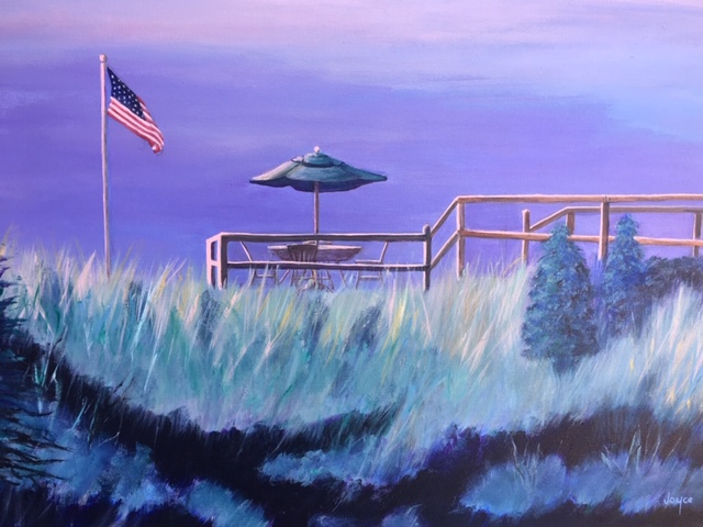 Cape Cod Umbrella II - Original art by Joyce Frederick 