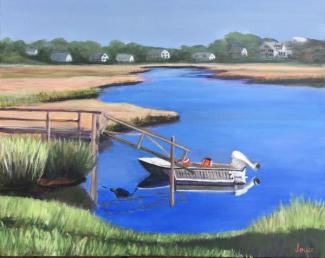 Centerville River Dock - painting by Joyce Frederick