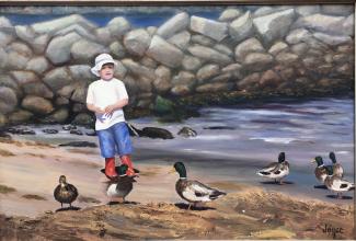 Declan's Ducks painting by Joyce Frederick