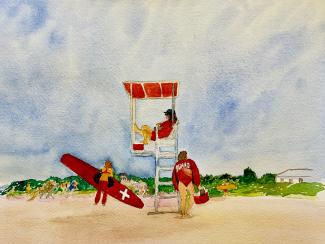 Save Dowe's Beach - painting by Joyce Frederick
