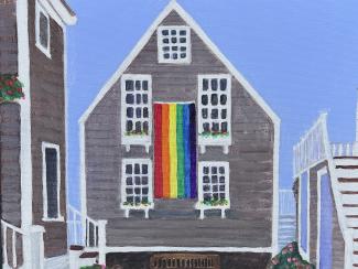 Privuncetown Pride Flag - painting by Joyce Frederick