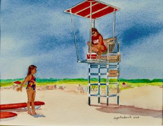 Save Dowse's Beach - painting by Joyce Frrederick