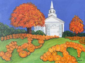 Chatham First Congregational Church - Painting by Joyce Frederick