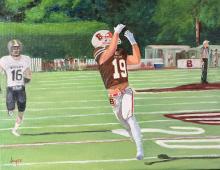 Receiving The Football - original painting by Joyce Frederick